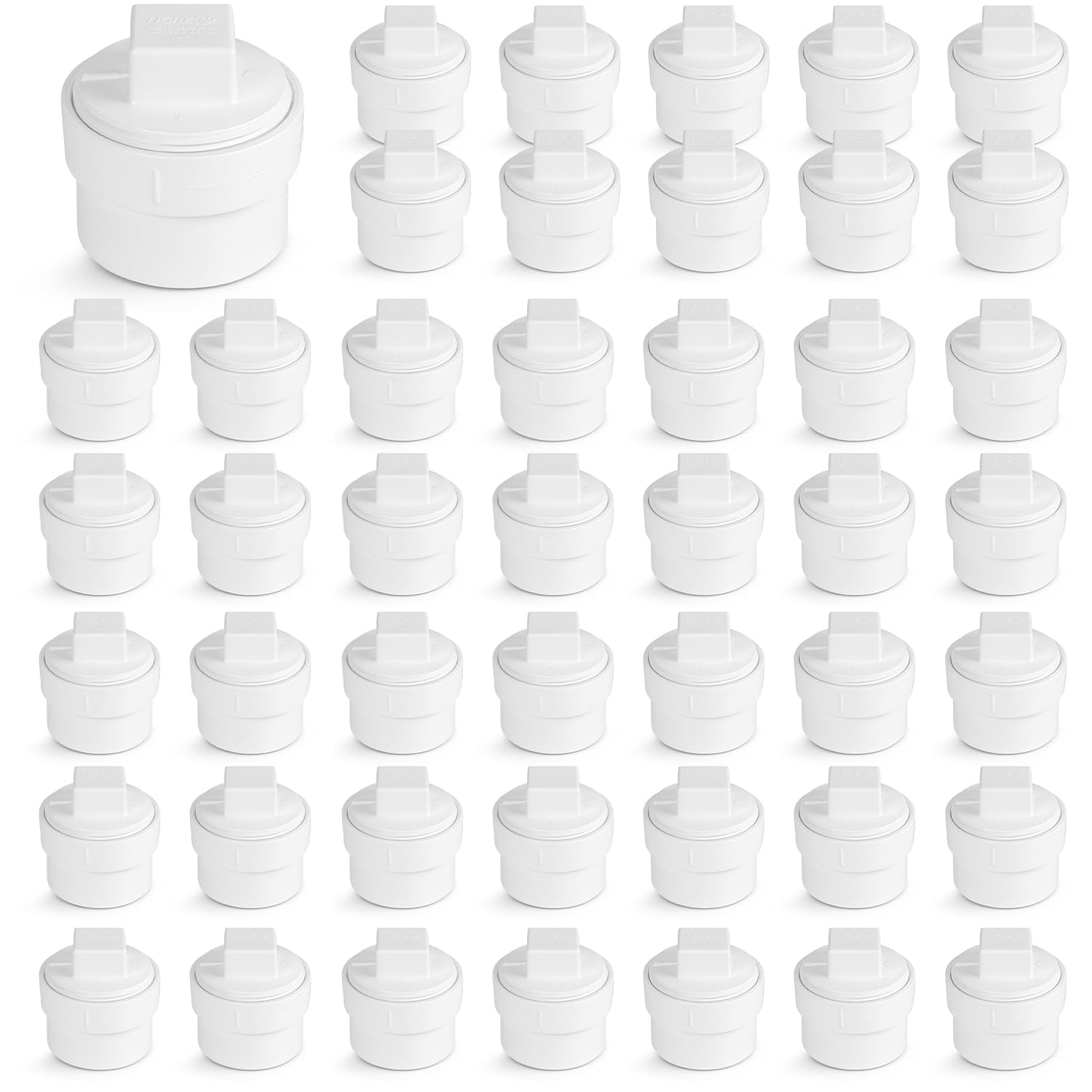 6 in. White PVC DWV Cleanout Adapter with C.O. Plug, Slip x Female Pipe ...
