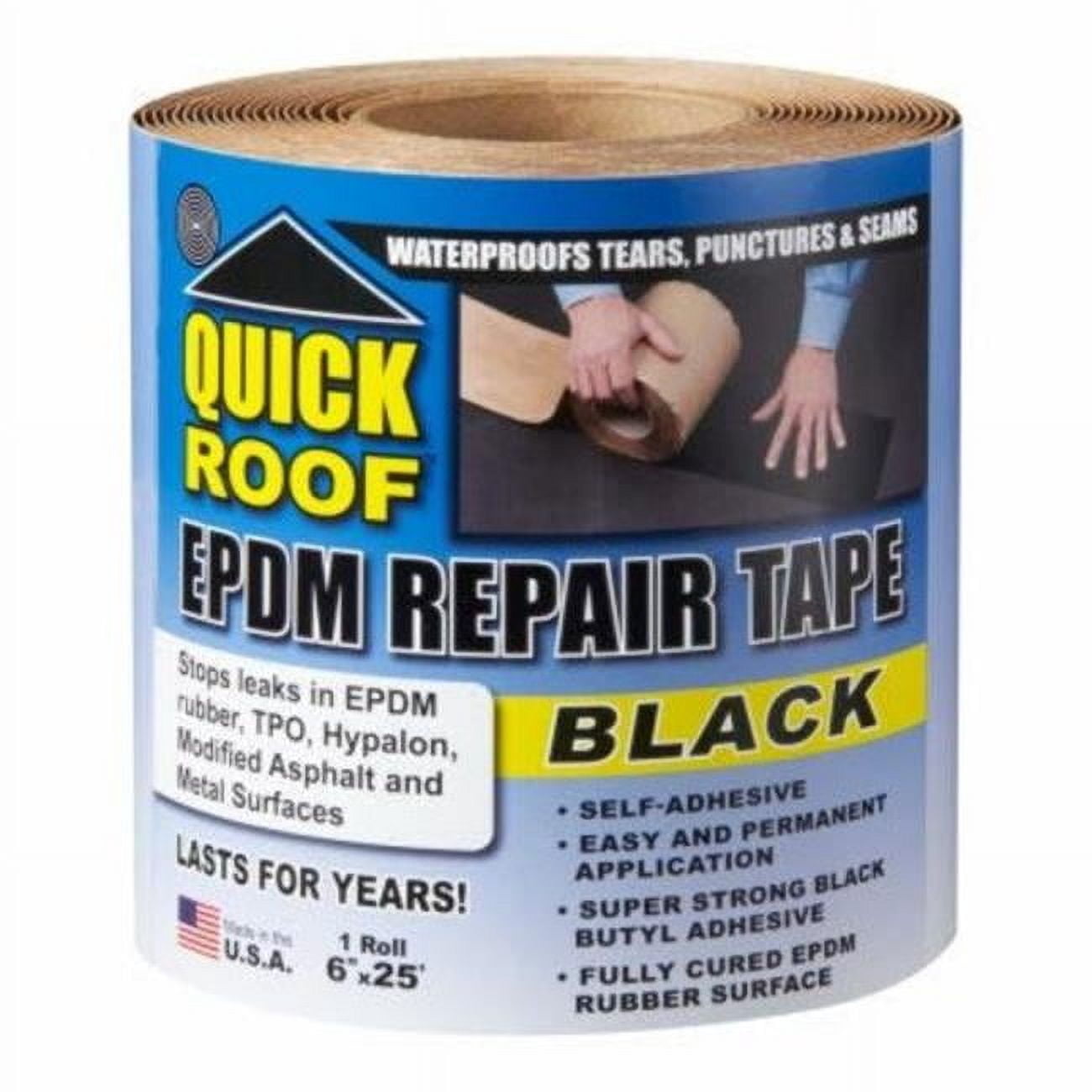 6 in. x 25 ft. Quick Roof EPDM Leak Repair Tape, Black