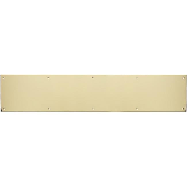 Polished Brass-Aluminum 6" x 28" Screw Mount Kick Plate