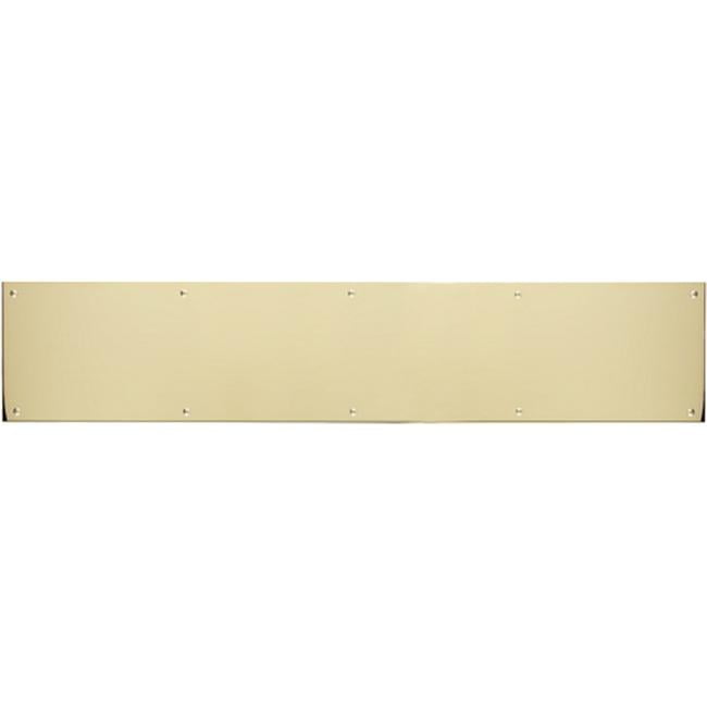 Polished Brass-Aluminum 6" x 28" Screw Mount Kick Plate