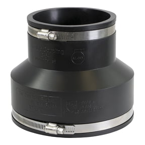 6 in. x 4 in. PVC Flexible Reducing Coupling with Stainless Steel clamps