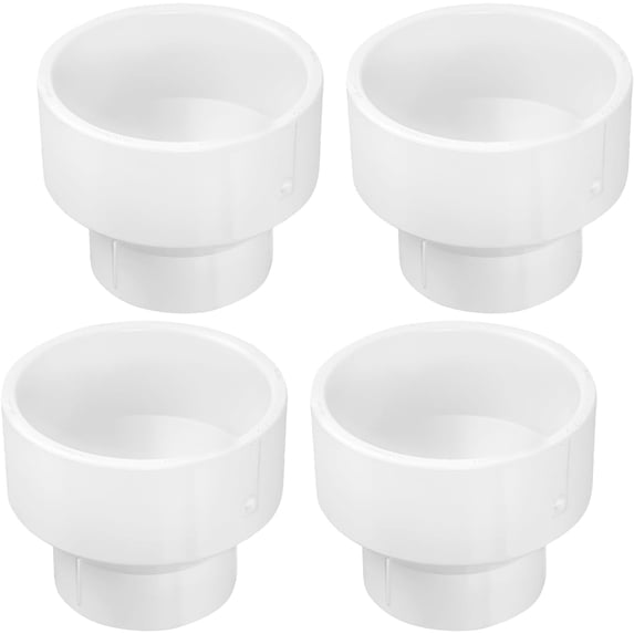 6 in. x 4 in. White PVC DWV Increaser-Reducer Coupling, Hub x Hub Drain, Waste & Vent Systems (4-Pack)