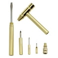 thumbnail image 1 of 6-in1 Small Hammer with 3 Screwdriver Heads Compact Design Portable Brass Hammer Screwdriver Tool, 1 of 8