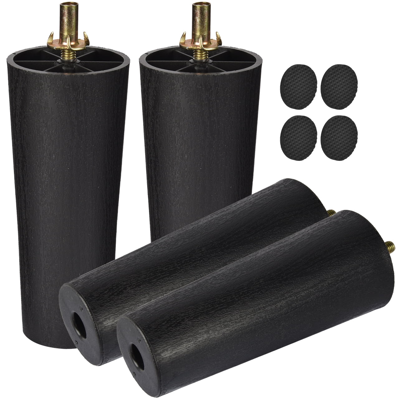 6 inch / 15cm Plastic Furniture Legs, Tchosuz Pack of 4 Mid Century