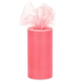 thumbnail image 1 of 6 inch 50 Yards Tulle Ribbon Rolls Pastel Netting Fabric for Gift Wrapping Christmas Wedding, Coral Pink, 1 of 5