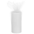 thumbnail image 1 of 6 inch 50 Yards Tulle Ribbon Rolls Pastel Netting Fabric for Gift Wrapping Christmas Wedding, White, 1 of 5