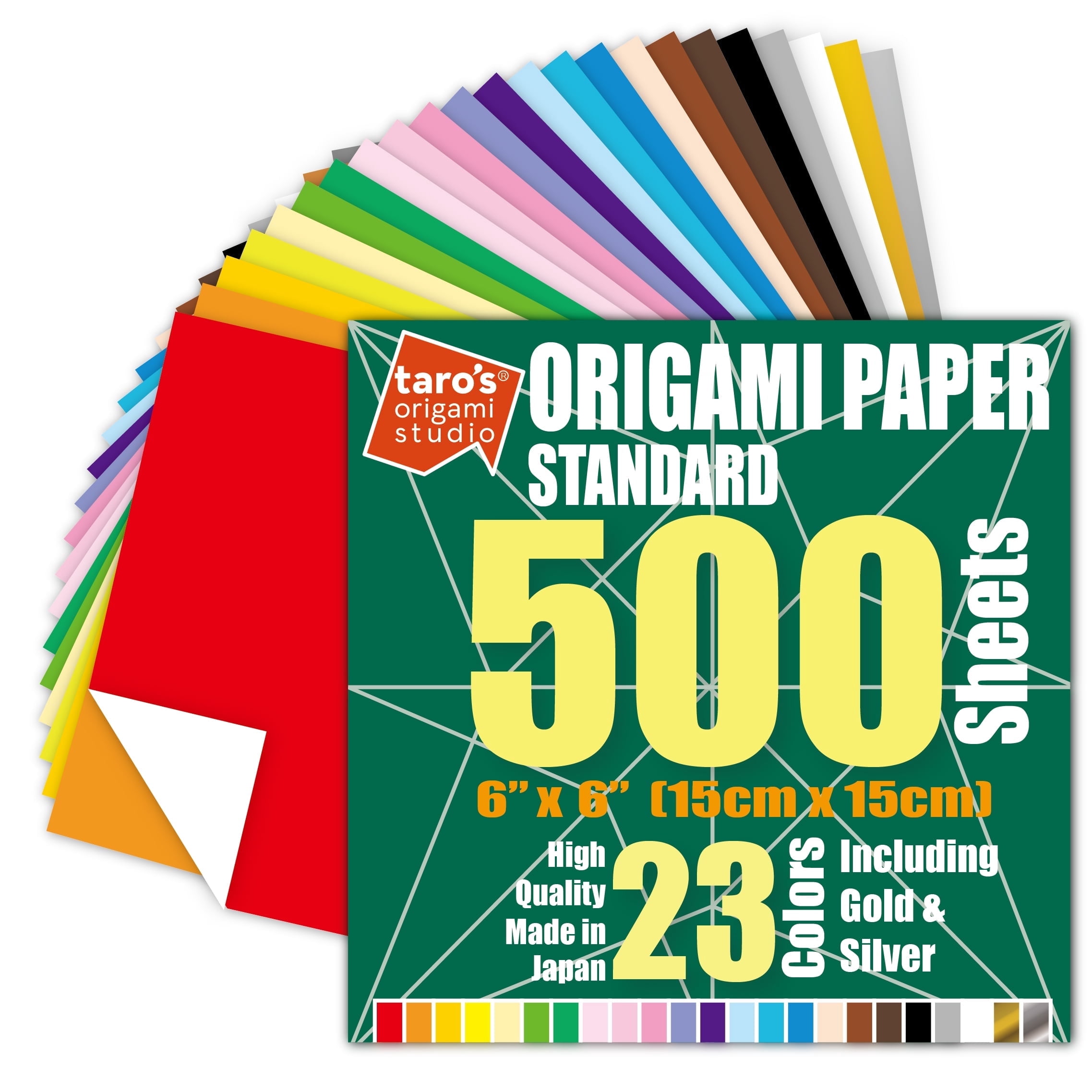 6 inch, 500 sheets, Single Side 23 Colors Including Gold and Silver ...
