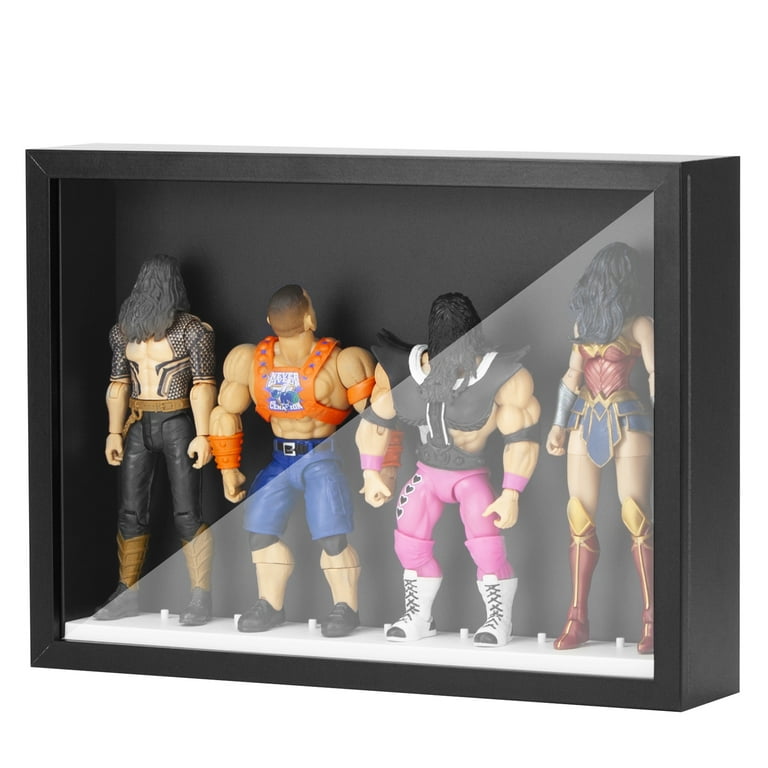 inch Action Figures Display Frame Case with Stand Pegs