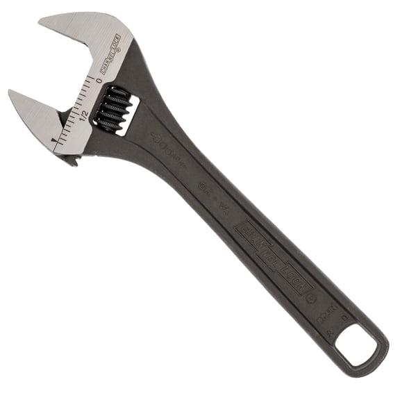 CHANNELLOCK 6-inch Adjustable Wrench, Black Phosphate / Oxide Finish, Precise .94-inch Wide Mouth Jaw Capacity (806NW)