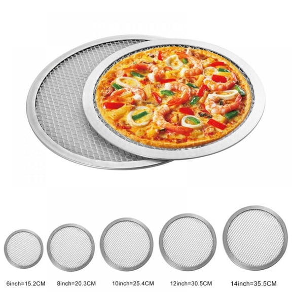 6 inch Aluminum Alloy Seamless Pizza Screen Non Stick Mesh Net Baking Tray Cookware Kitchen Tool For Oven, BBQ