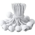 thumbnail image 1 of 6 inch Ball Bungee Cords Set, 50 PCS Long Heavy Duty Elastic Tie Downs Straps, Extra Strong Lastic Rope for Outdoor, Camping, Tarp, Cargo, Tent Poles (White), 1 of 5