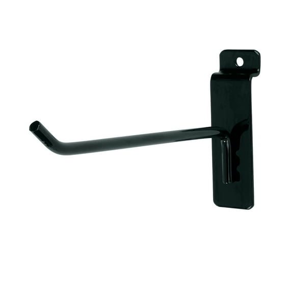 6 inch Black Slatwall Hooks - Pack of 50 - 6mm Diameter Tubing - Metal Display Hooks for Slatwall - Great for Retail, Convenience, and Thrift Stores - Use with 3" on center Slatwall & Slat Grid Panels