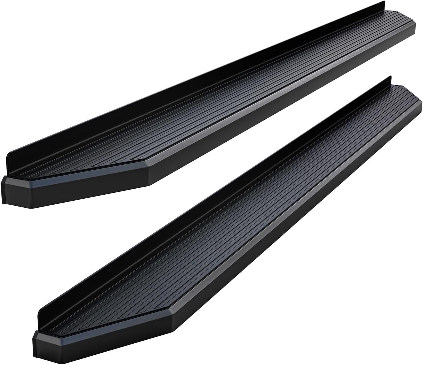 6-inch (Black Stainless Steel Flat Style) Running Boards Nerf Bars Side ...