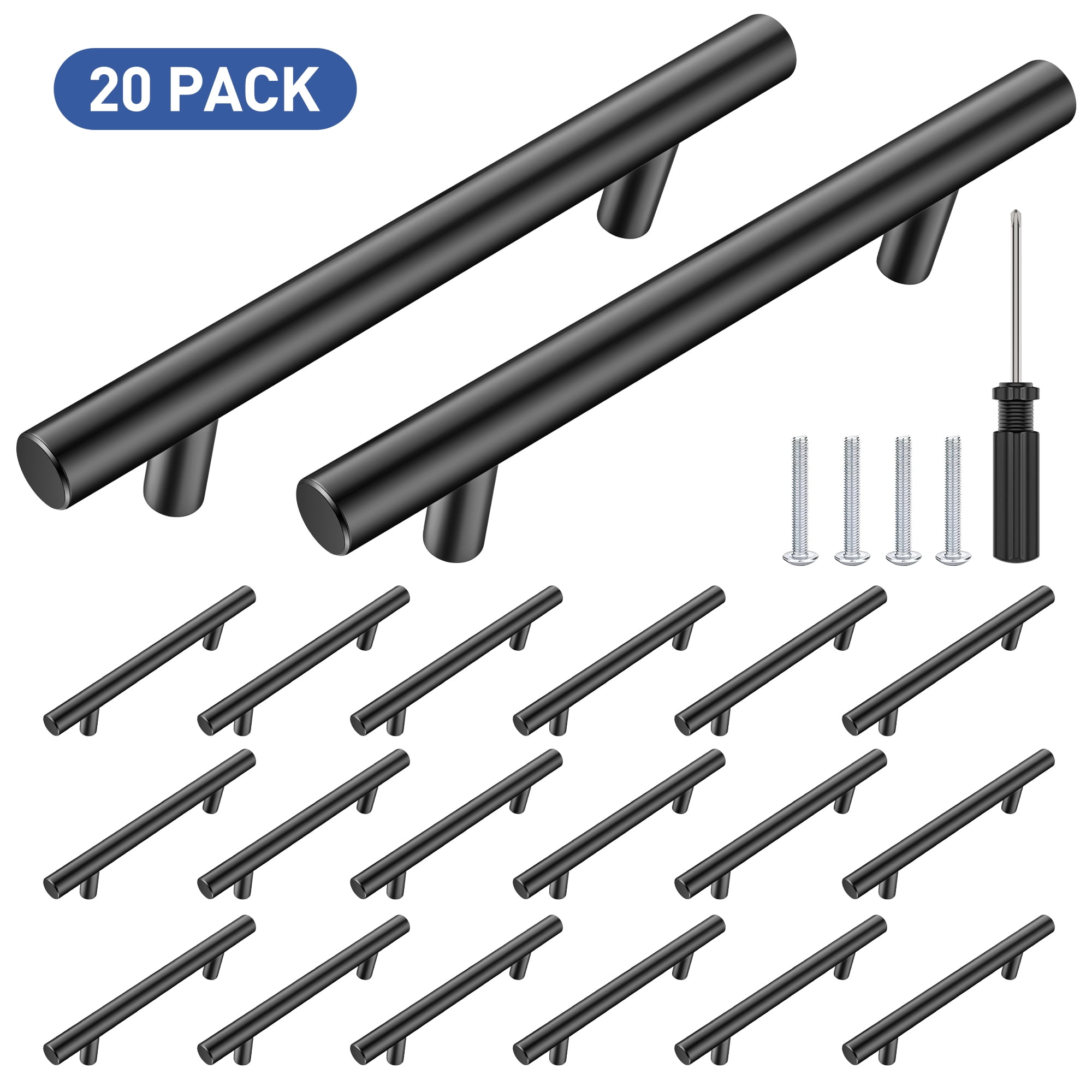 6 inch Cabinet Pulls, 20 Pack Kitchen Cabinet Handles, 3-3/4 inch Hole ...