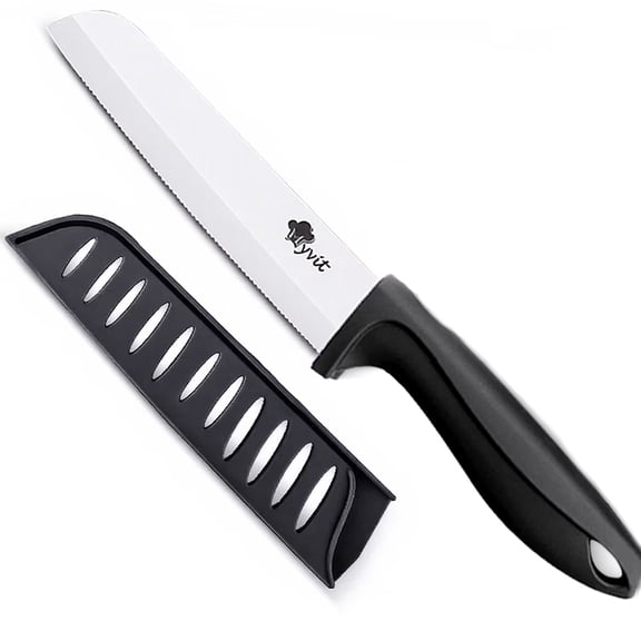 6-inch Ceramic Bread Knife Serrated Kitchen Knife Knife for Butter Lard Fish Cheese Vegetables