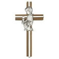 thumbnail image 1 of 6 inch Communion Boy Cross, Walnut w/ Antique Silver inlay, 1 of 3