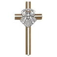 thumbnail image 1 of 6 inch Confirmation Cross, Walnut w/ Antique Silver inlay, 1 of 3