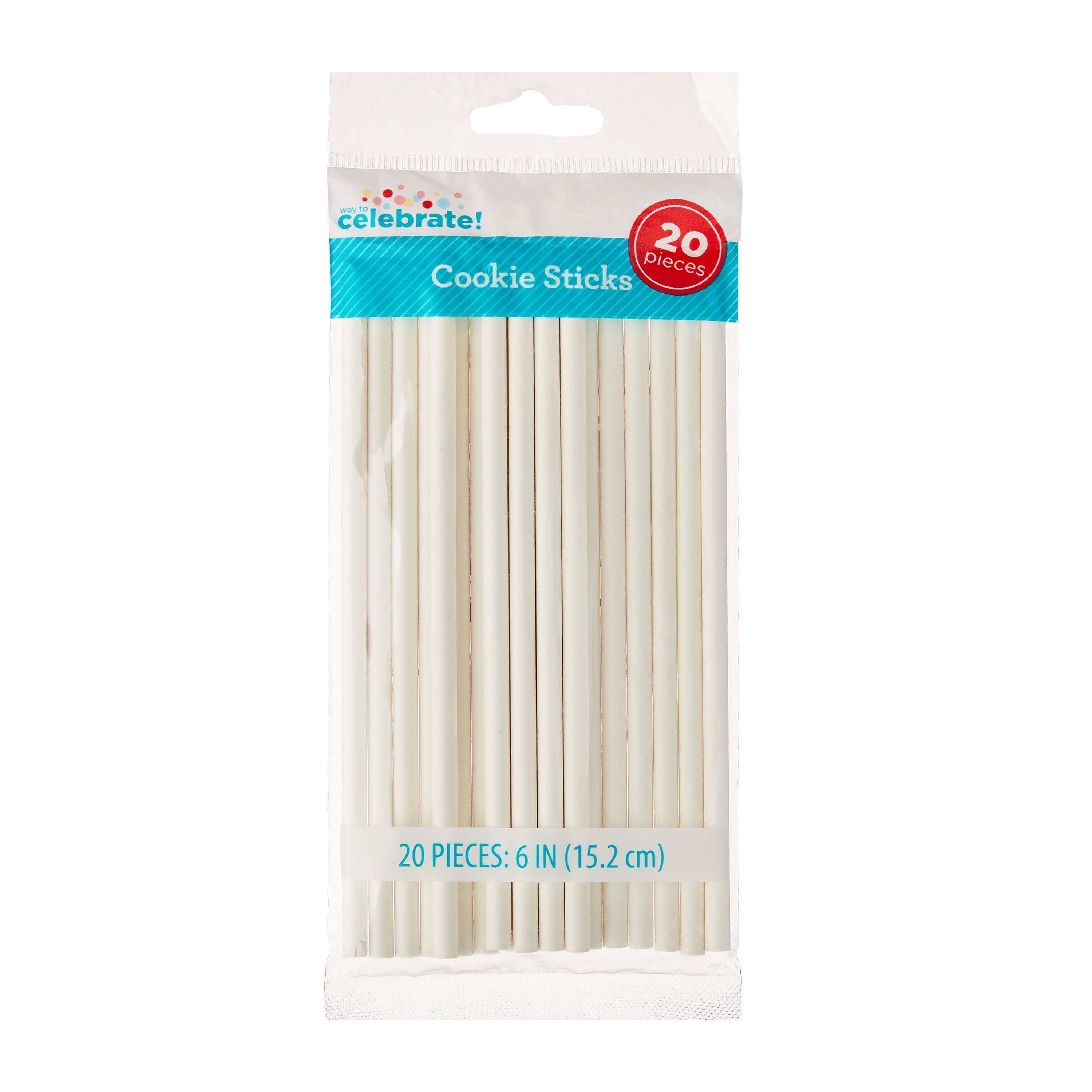 20 Count, 6 IN, White, Paper Cookie Treat Sticks, by Way To Celebrate