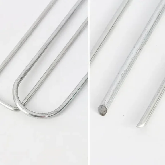 6-inch Curved Lawn Turf Pegs, Heavy Duty Ground Pegs, 50-Pack