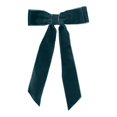 thumbnail image 1 of 6 inch Hair Bow Velvet Hair Clip with Tails (Teal), 1 of 2