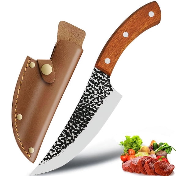 6-inch Handmade Cleaver Knife Sharp Meat Knife for Cutting Full-Tang Stainless Steel Butcher Knife