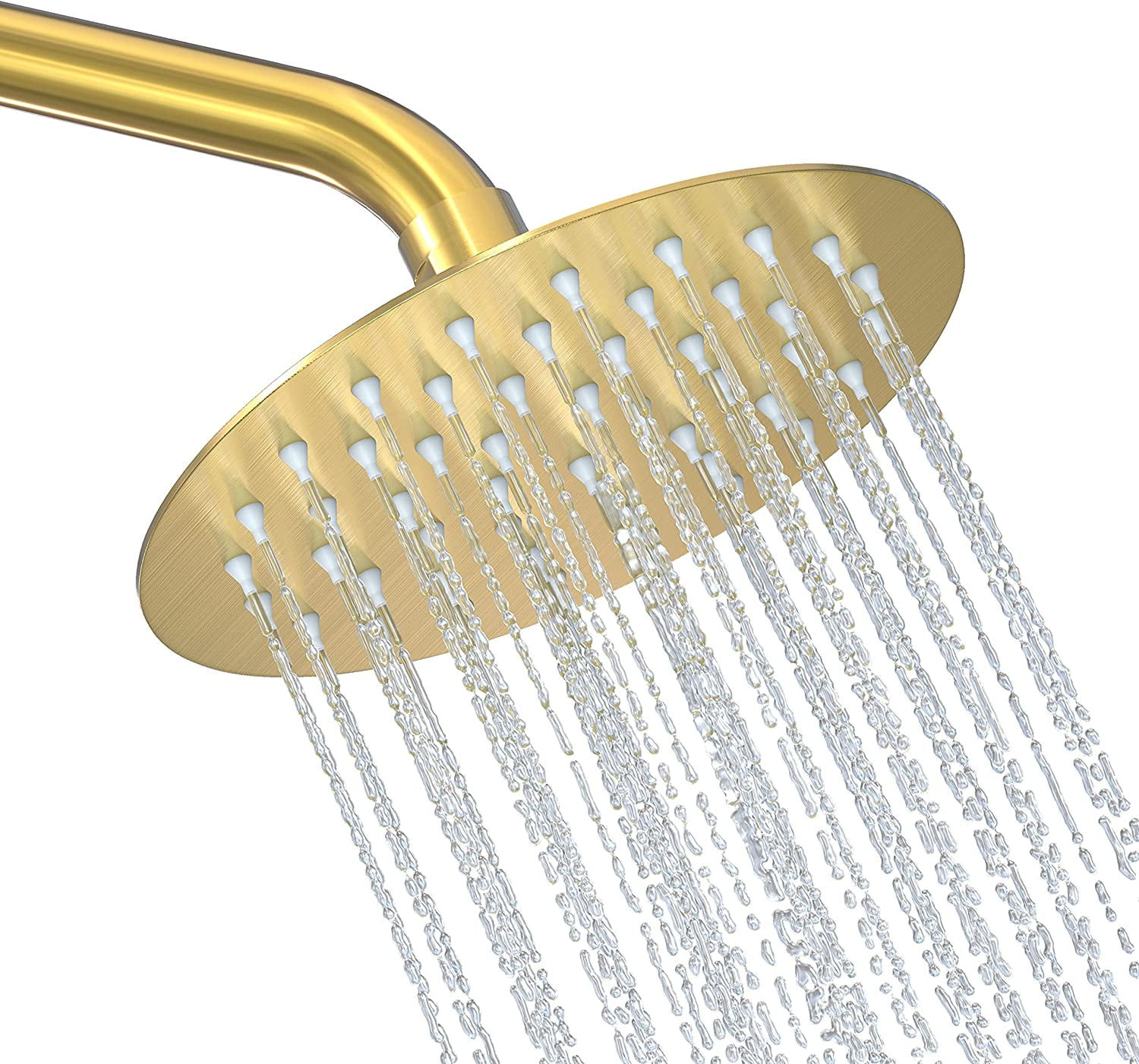 6 inch High Pressure Rain Shower Head.Copper Screw Joint. Integrally Formed Swivel Ball.304