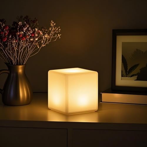6-inch LED Cube Light, RGB 16 Colors Tesseract Cube w/Remote, Cordless ...