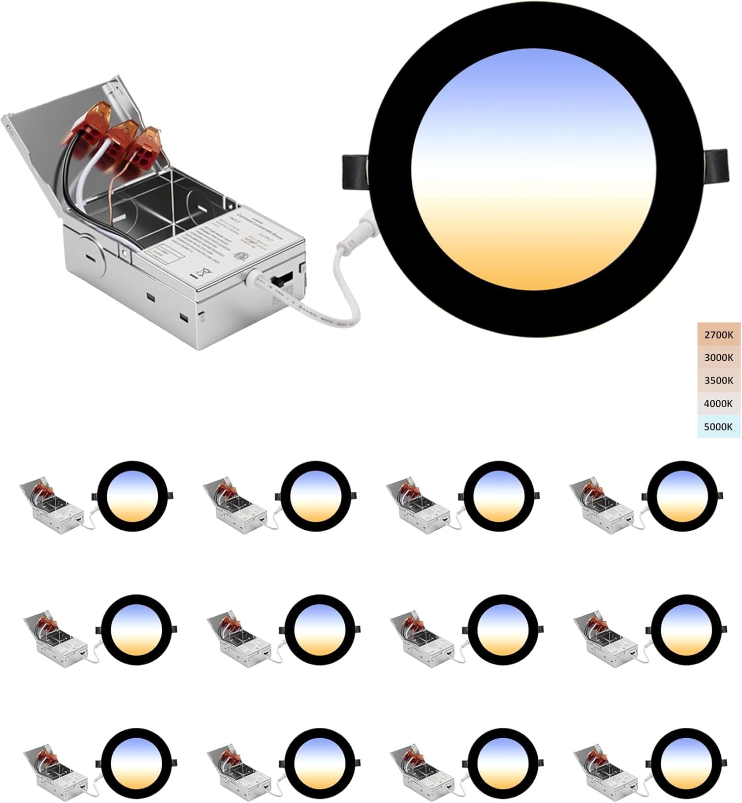 6-inch LED Recessed Lights - Slim Recessed Ceiling Light with Junction ...