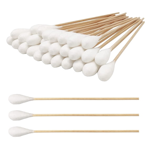 6 inch Long Cotton Swabs 400 Pcs for Pets, Gun Cleaning or Makeup