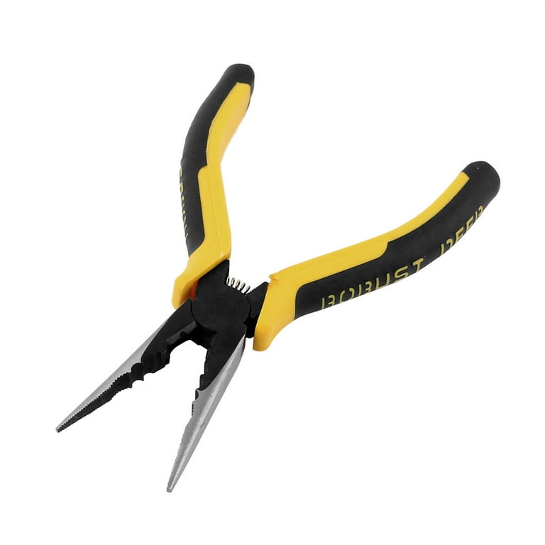 6 inch Long Nonslip Rubber Handle Spring Loaded Cutter Needle Nose Plier