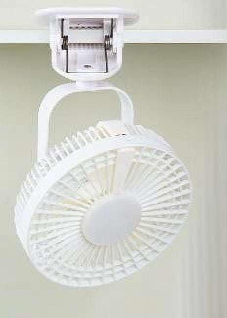6-inch Oscillating Clip-on Fan with LED Night Light, Portable Desk & Wall-Mounted Fan with Adjustable Brightness, USB Rechargeable Personal Fan for Camping, Kitchen, Office & Nursery