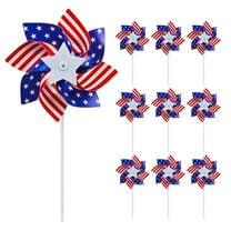 6 inch Patriotic Pinwheels 4th of July American Flag Pinwheels Independent Day Stars and Stripes Stick on Outdoor Pinwheel, Fourth of JulyAdult Party Supplies and Decorative Courtyard Garden Lawn B
