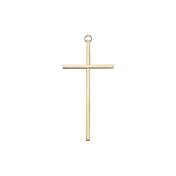 6 inch Plain Polished Brass Cross
