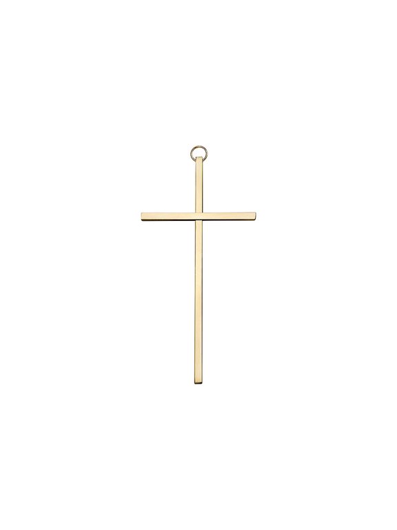 6 inch Plain Polished Brass Cross
