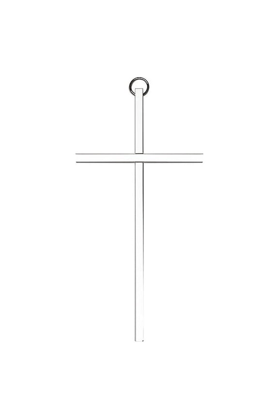 6 inch Plain Polished Silver Finish Cross