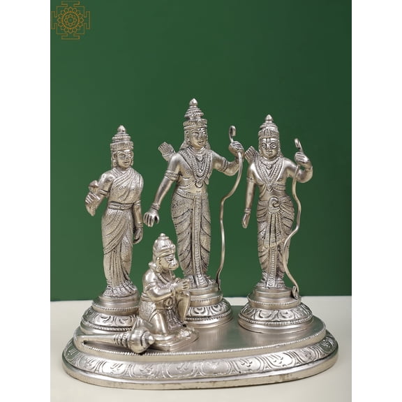 6 inch Rama Durbar Royal Assembly Brass Sculpture Divine Governance Justice