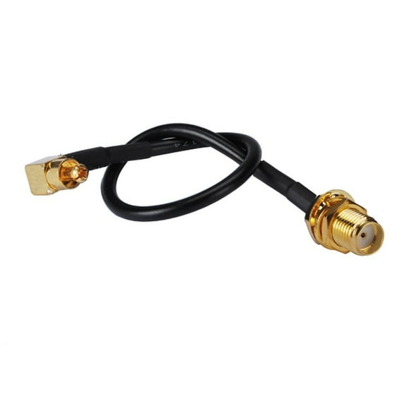 6 inch Rf Connector Mc-card Male Right Angle to SMA Female Nut Straight Assembly Extension Coaxial Cable Rg174 15cm for Wireless Antenna