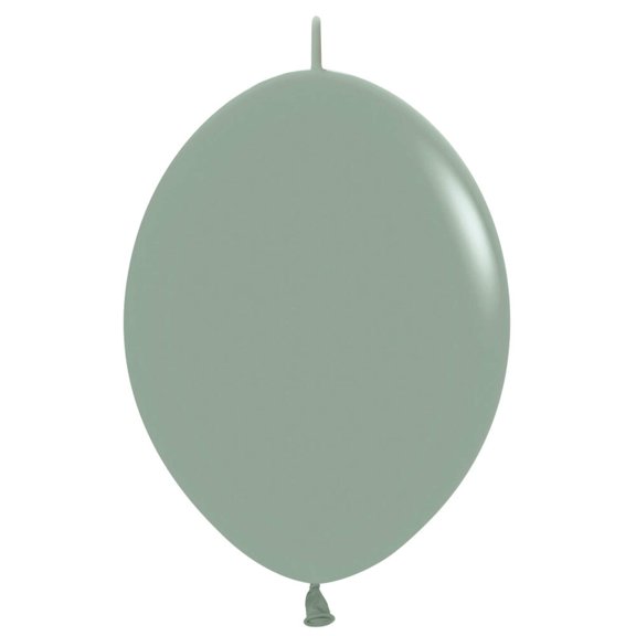6 inch Sempertex Link-O-Loon Pastel Dusk Laurel Green Latex Balloons (50 Pack) - Party Supplies Decorations