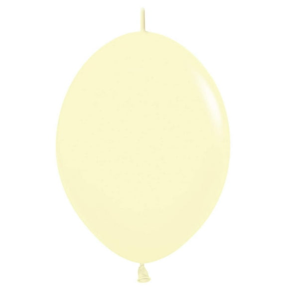 6 inch Sempertex Link-O-Loon Pastel Matte Yellow Latex Balloons (50 Pack) - Party Supplies Decorations