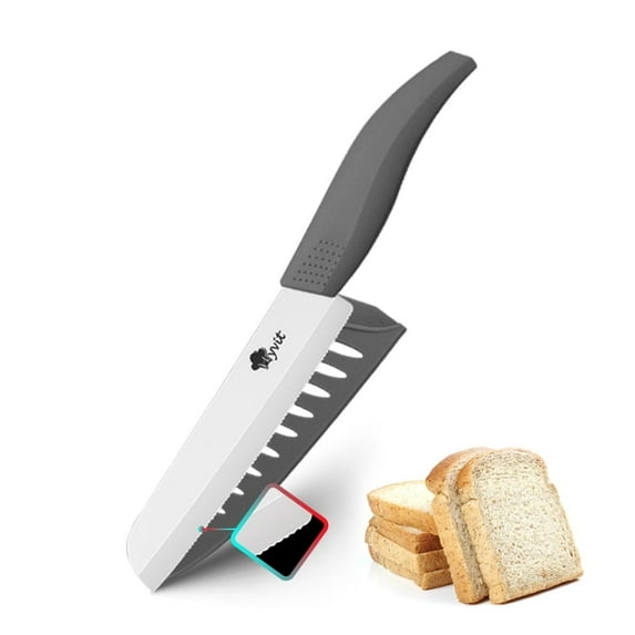 6-inch Serrated Bread Knife Sharp Ceramic Kitchen Knife Rustproof Ceramic Blade Cutter Tool