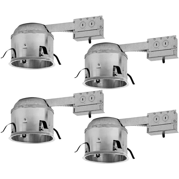 6" inch Shallow Remodel LED Can Air Tight IC Housing LED Recessed Lighting- UL Listed and Title 24 Certified, TP24 (4 Pack)