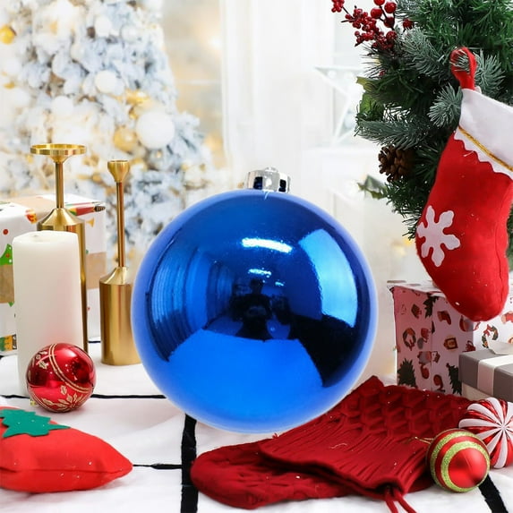 6 inch Shatterproof Plastic Christmas Ball Ornaments, Indoor-Outdoor Spherical Decor for Chirstmas Trees & Venues, Glittering Holiday Decoratives