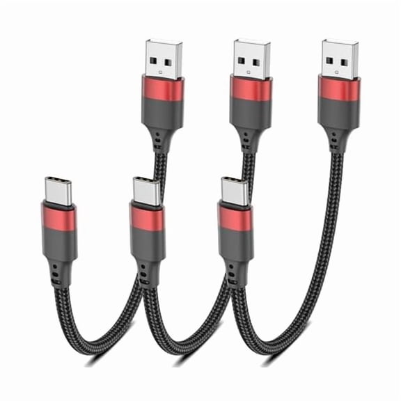 6 inch Short USB C Cable, 0.5ft 3 Pack USB A to USB C Cable Nylon Braided Short Type C Charger Cord Fast Charging for iPhone 16 15 Samsung Galaxy S24 S23 S22 Note 20 10 A50 A20 Moto G LG