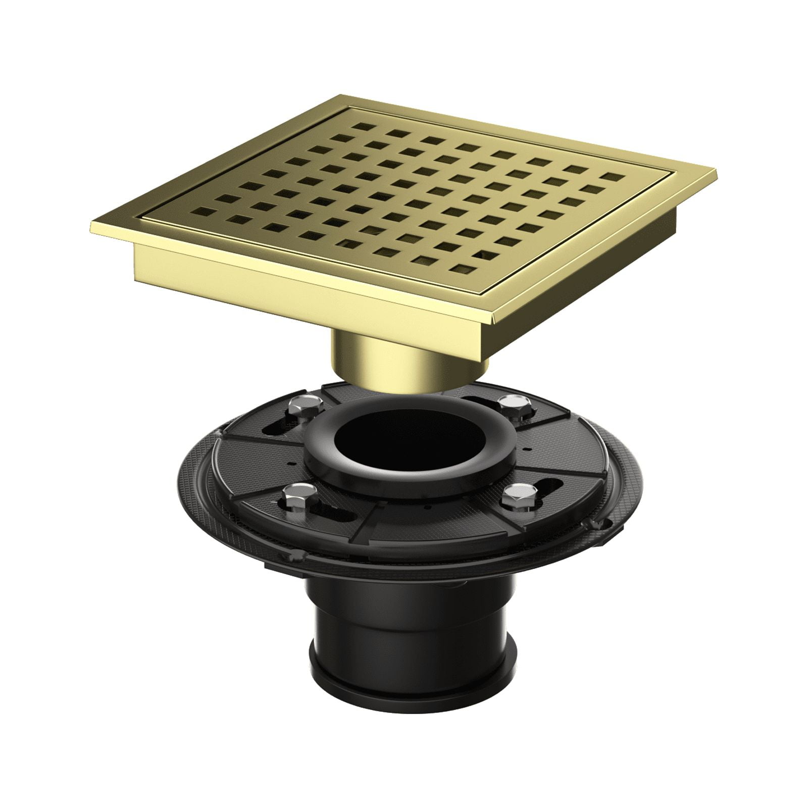 6 inch Square Shower Floor Drain with Flange Food Grade SUS 304