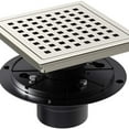 thumbnail image 1 of 6 inch Square Shower Floor Drain with Flange Quadrato Pattern Grate Removable, 1 of 5