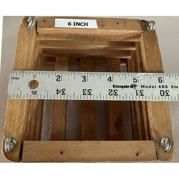 6 inch Square Wooden Hanging Orchid Basket