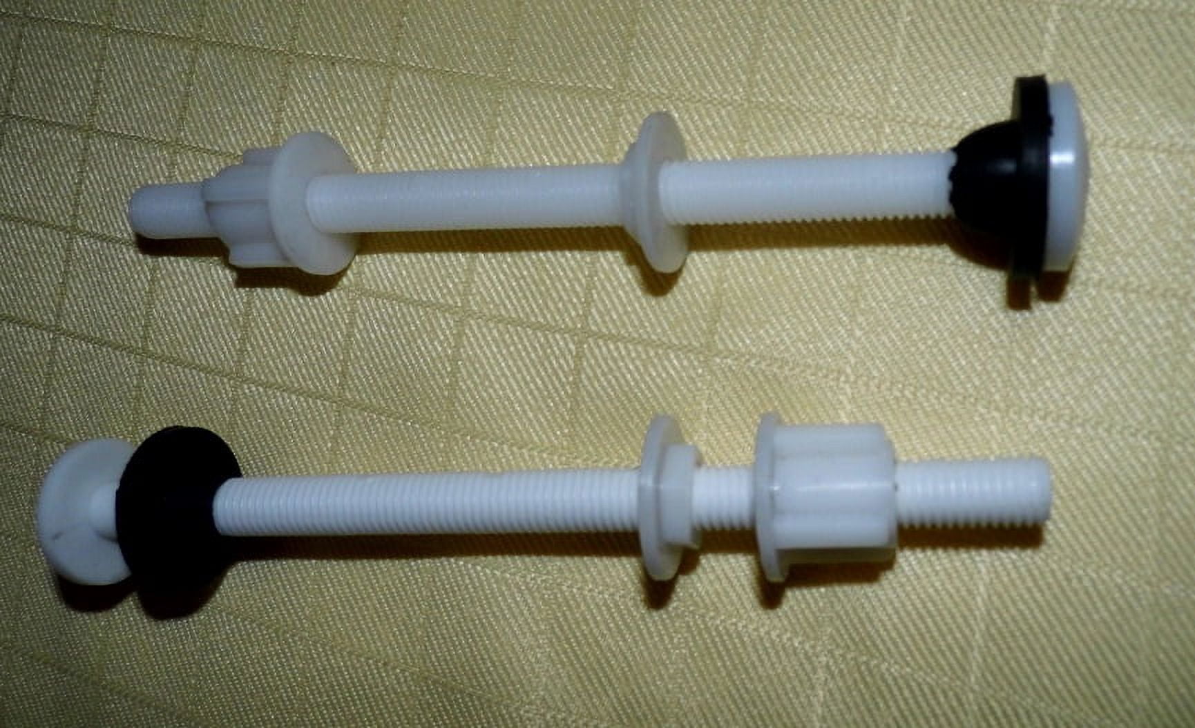 6 inch Toilet Seat Bolts, Made for Raised Toilet Seats, Two Hinge Bolts, Nylon Plastic, 6 Inch