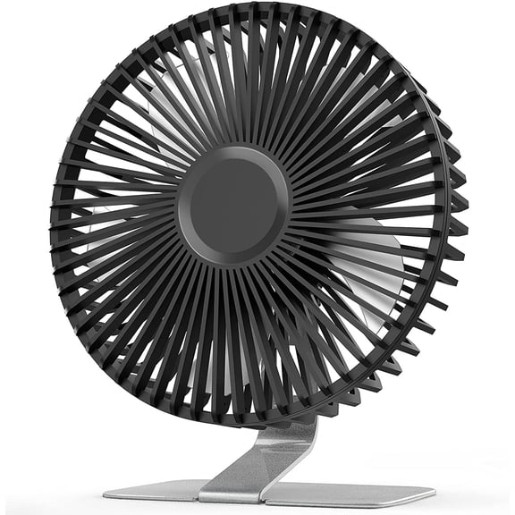 6 inch USB Small Desk Fan, 4 Speeds, Ultra-quiet, 90 Adjustment for Better Cooling, Portable Mini Powerful Desktop Table Fan, Mini Personal Fan for Home Office, Metal Base, Silver