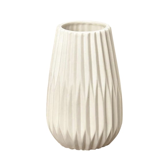 6 inch White Ceramic Vase, Valentine's Day flower vase for Pampas Grass, Home, Living Room, Dining Table, Farmhouse, Office Decor, Bedroom, Table, and Kitchen Shelf (White)