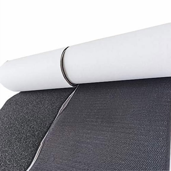 6 inch Width Self Adhesive Hook and Loop Fastening Tape Heavy Duty Strips 1 Yard (Black, 6 inch x 1.1 Yard)